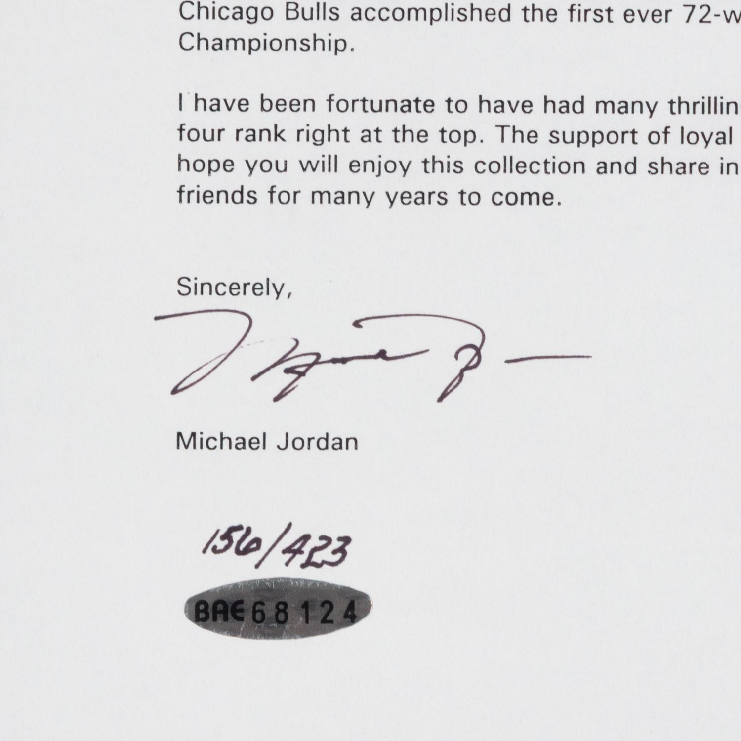 A Michael Jordan Signed Autograph Upper Deck Authenticated Letter Display