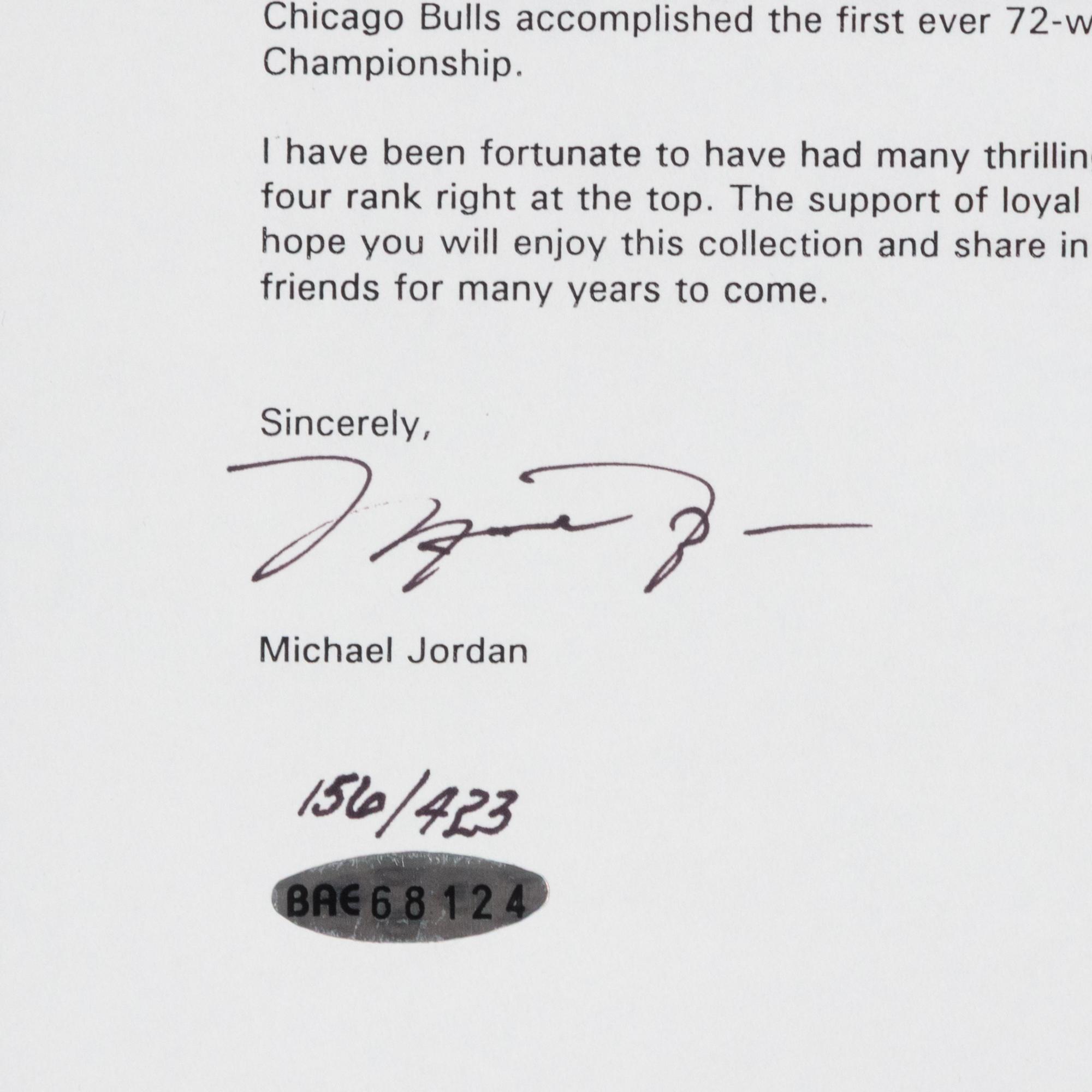 A Michael Jordan Signed Autograph Upper Deck Authenticated Letter Display