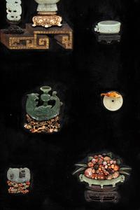 A Pair of Chinese Embellished Black Lacquered Wall Panels