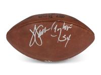 A Football Hall of Fame Legendary Running Backs Signed Autograph Football Featuring Walter Payton, Jim Brown and Gale Sayers (Beckett Authentication Services Letter),