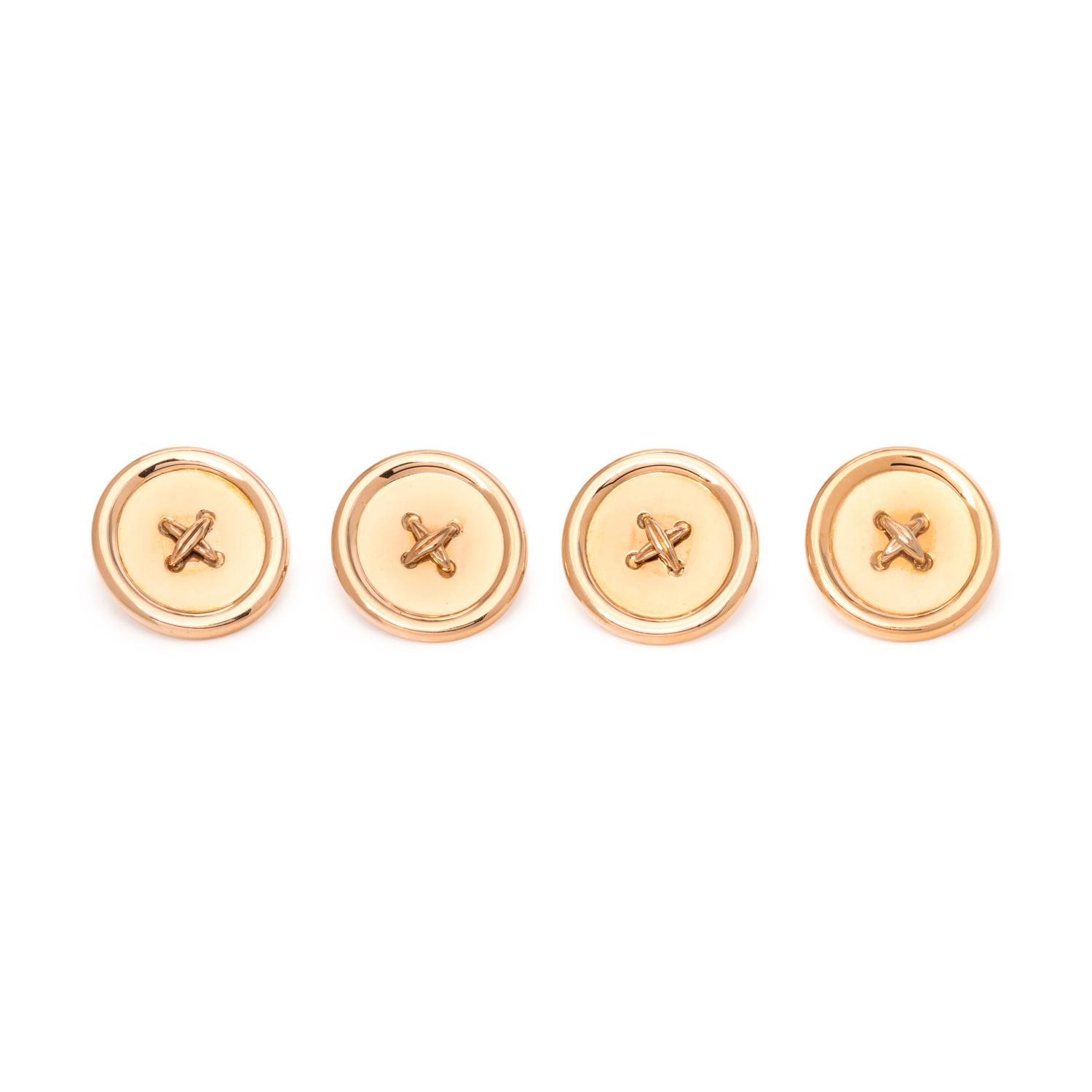 TIFFANY & CO., YELLOW GOLD TUXEDO BUTTONS