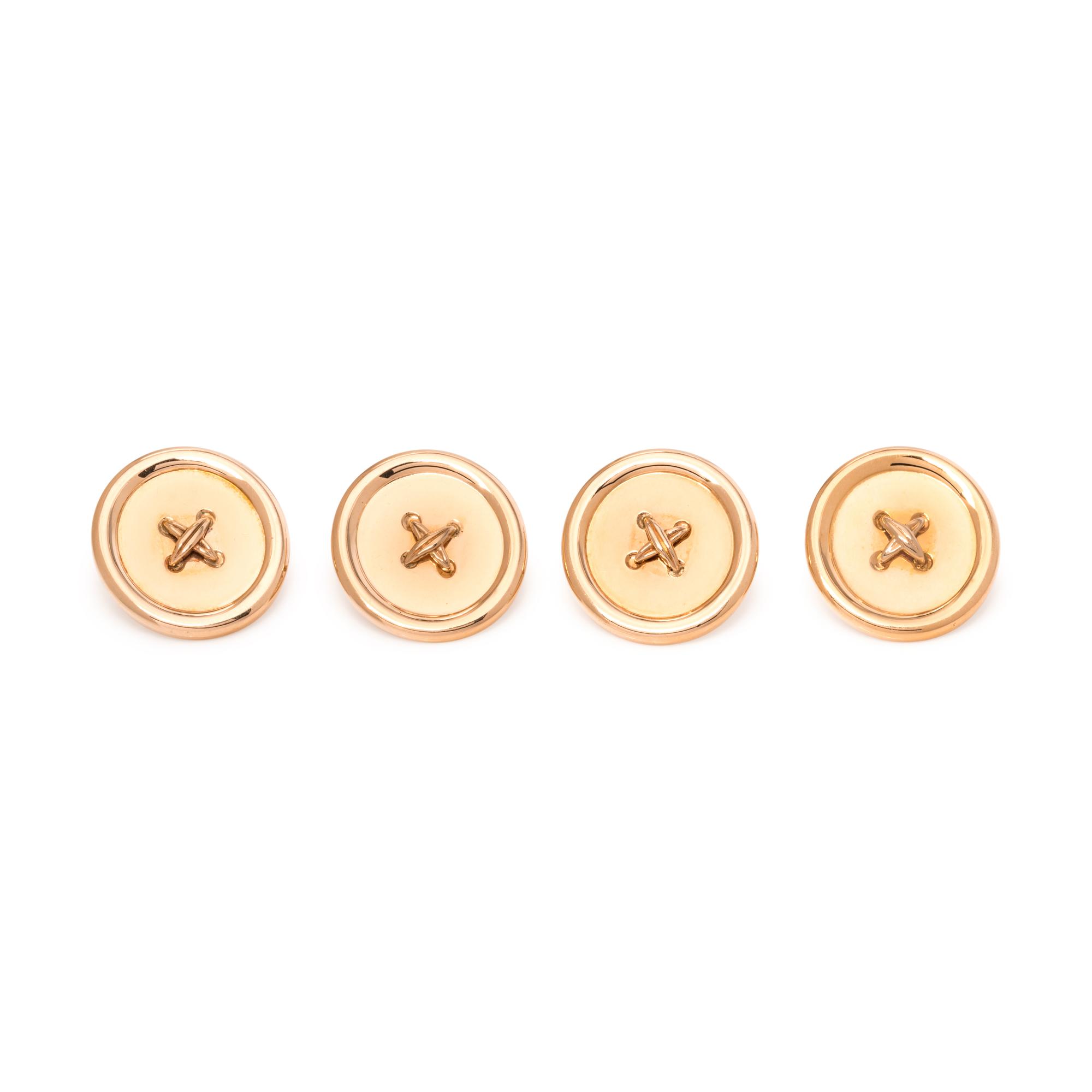 TIFFANY & CO., YELLOW GOLD TUXEDO BUTTONS
