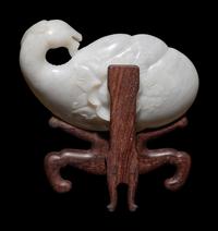 A Chinese White Jade 'Ram's Head' Dish