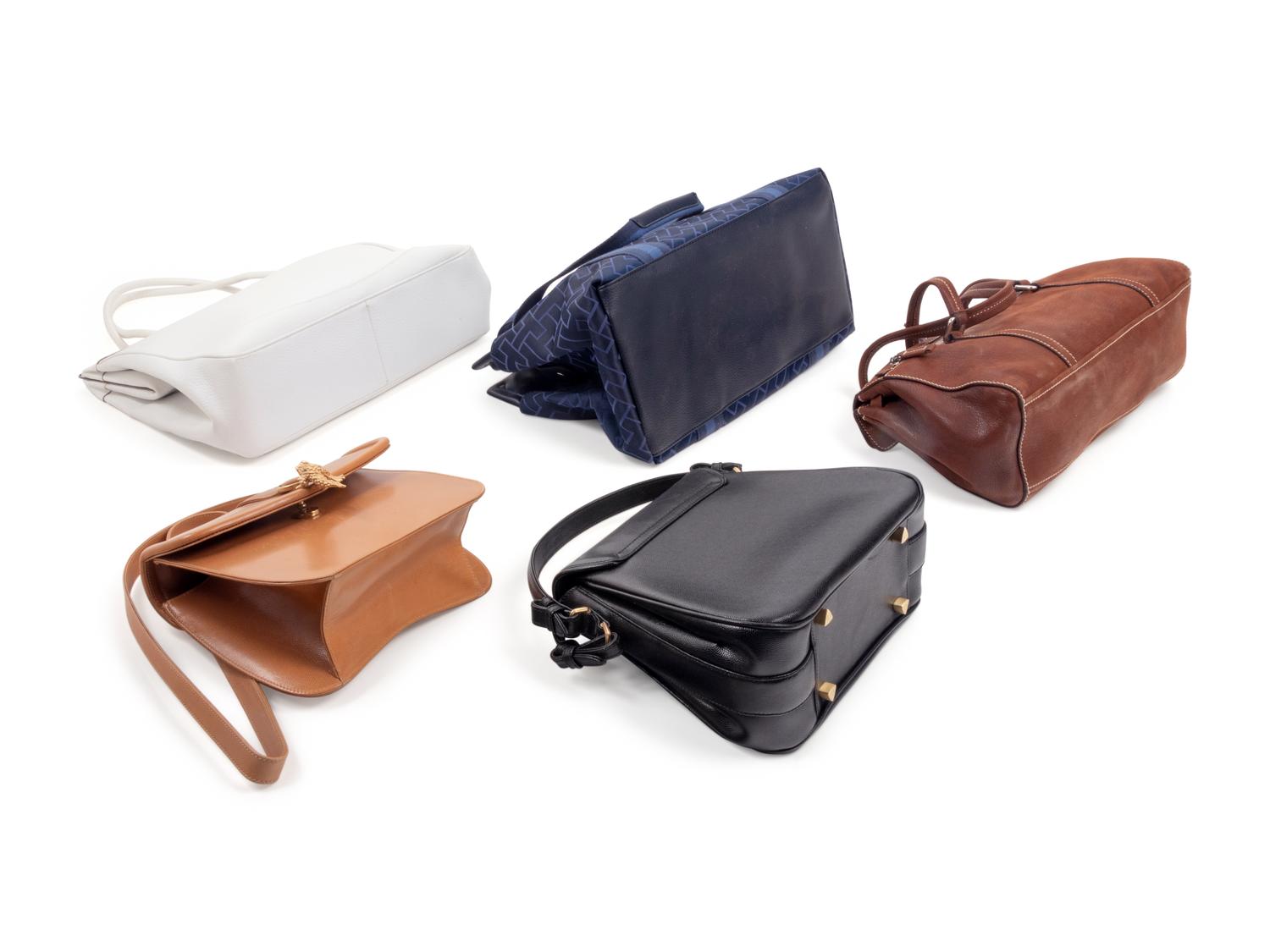 Five Designer Handbags: Two Kielselstein-Cord, One Prada, One Gucci, One Tommy Hilfiger