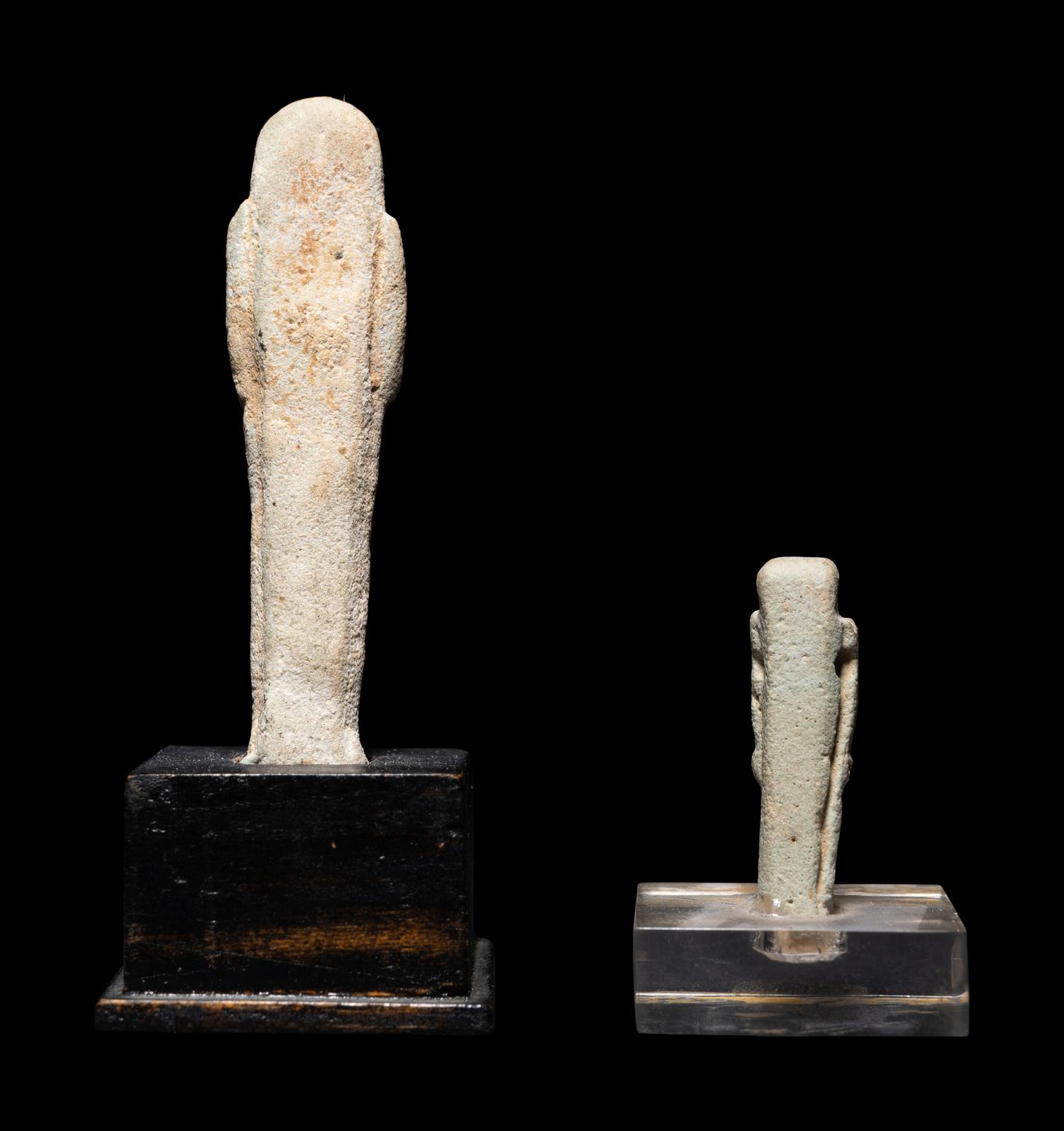 An Egyptian Faience Ushabti and a Faience Khnum