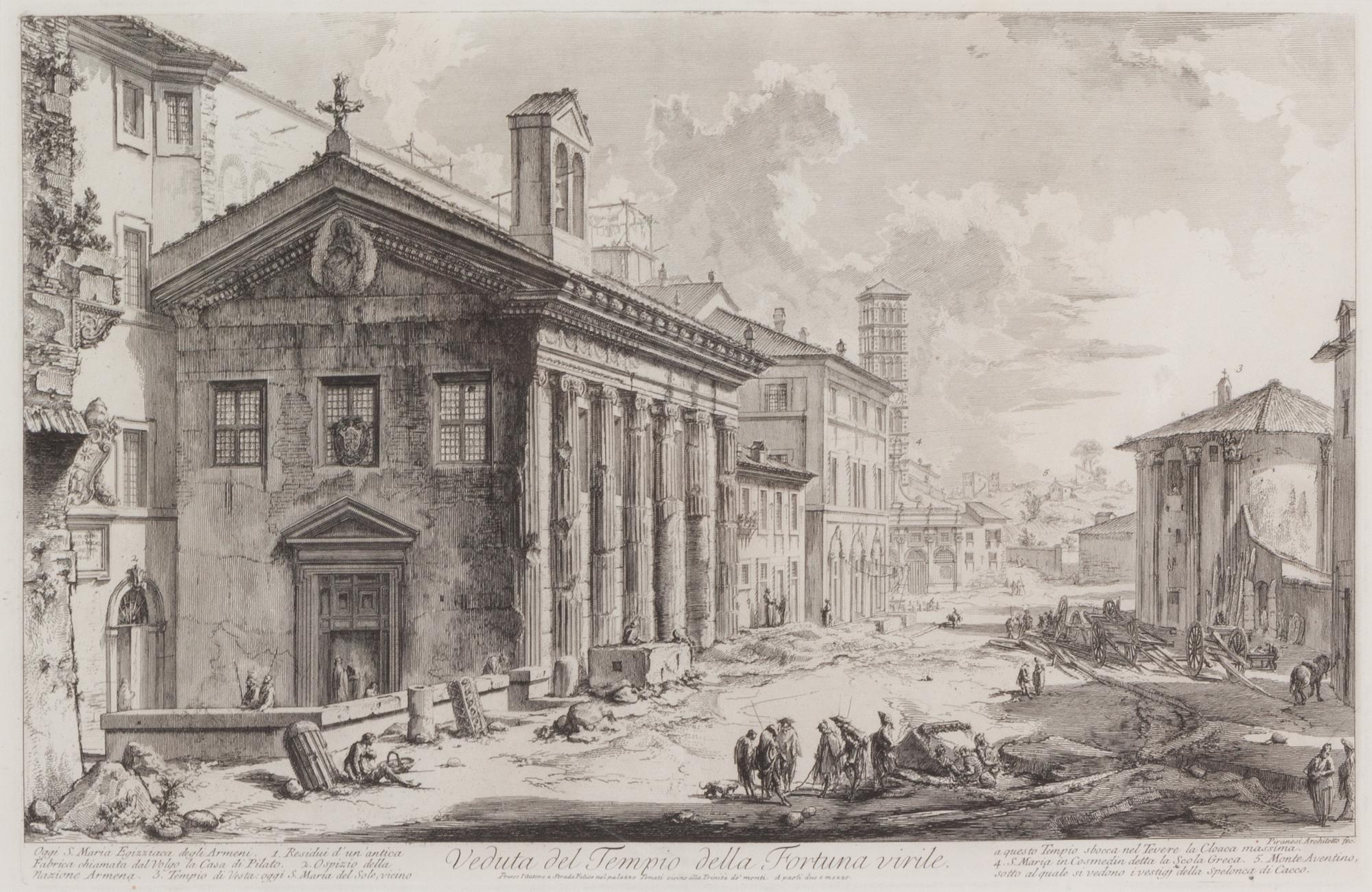 Giovanni Battista Piranesi, (Italian, 1720-1778), Veduta del Tempio della Fortuna Virile (from Vedute di Roma ), c. 1758