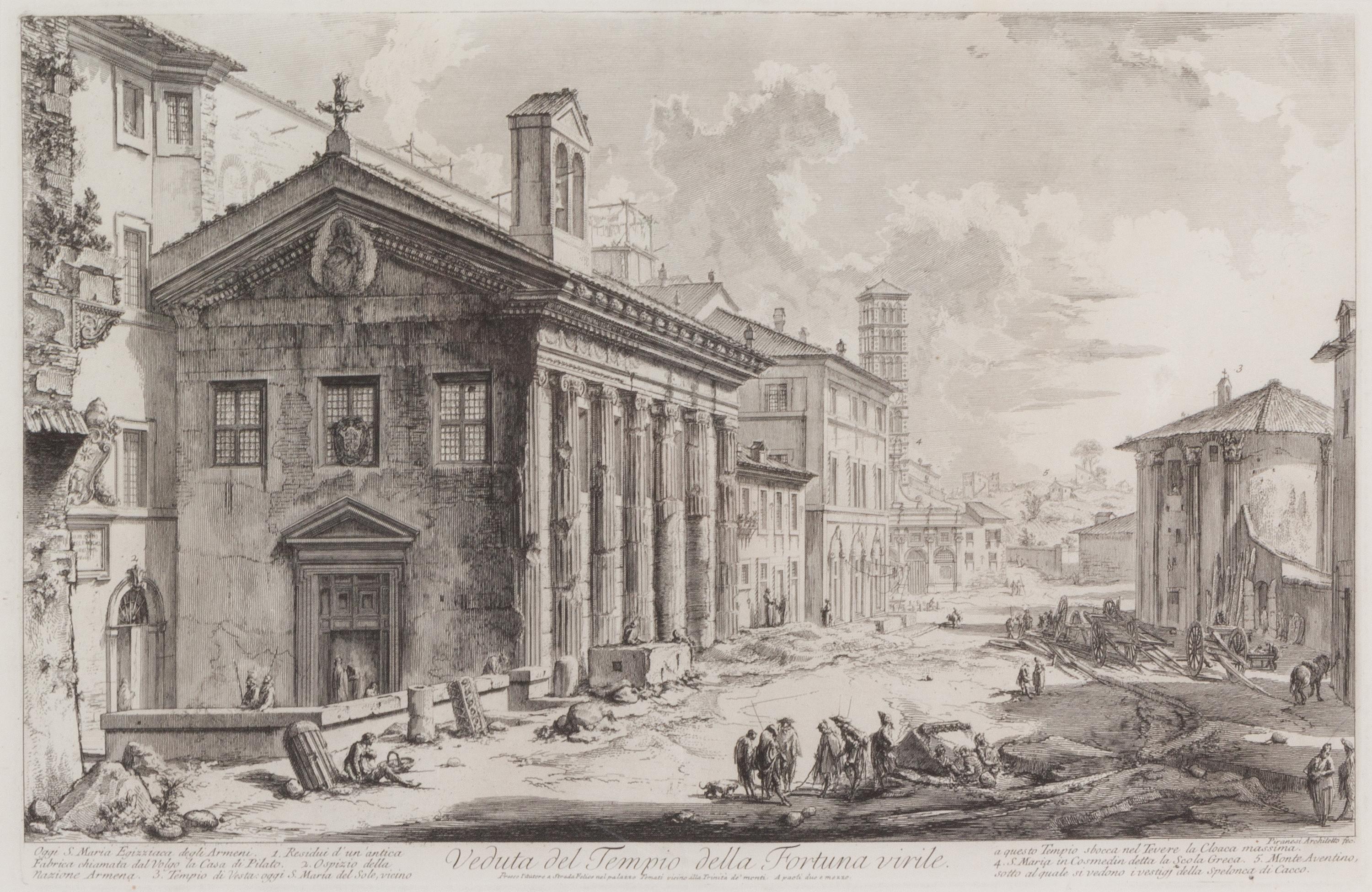 Giovanni Battista Piranesi, (Italian, 1720-1778), Veduta del Tempio della Fortuna Virile (from Vedute di Roma ), c. 1758