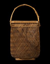 A Japanese Ikebana Bamboo Basket