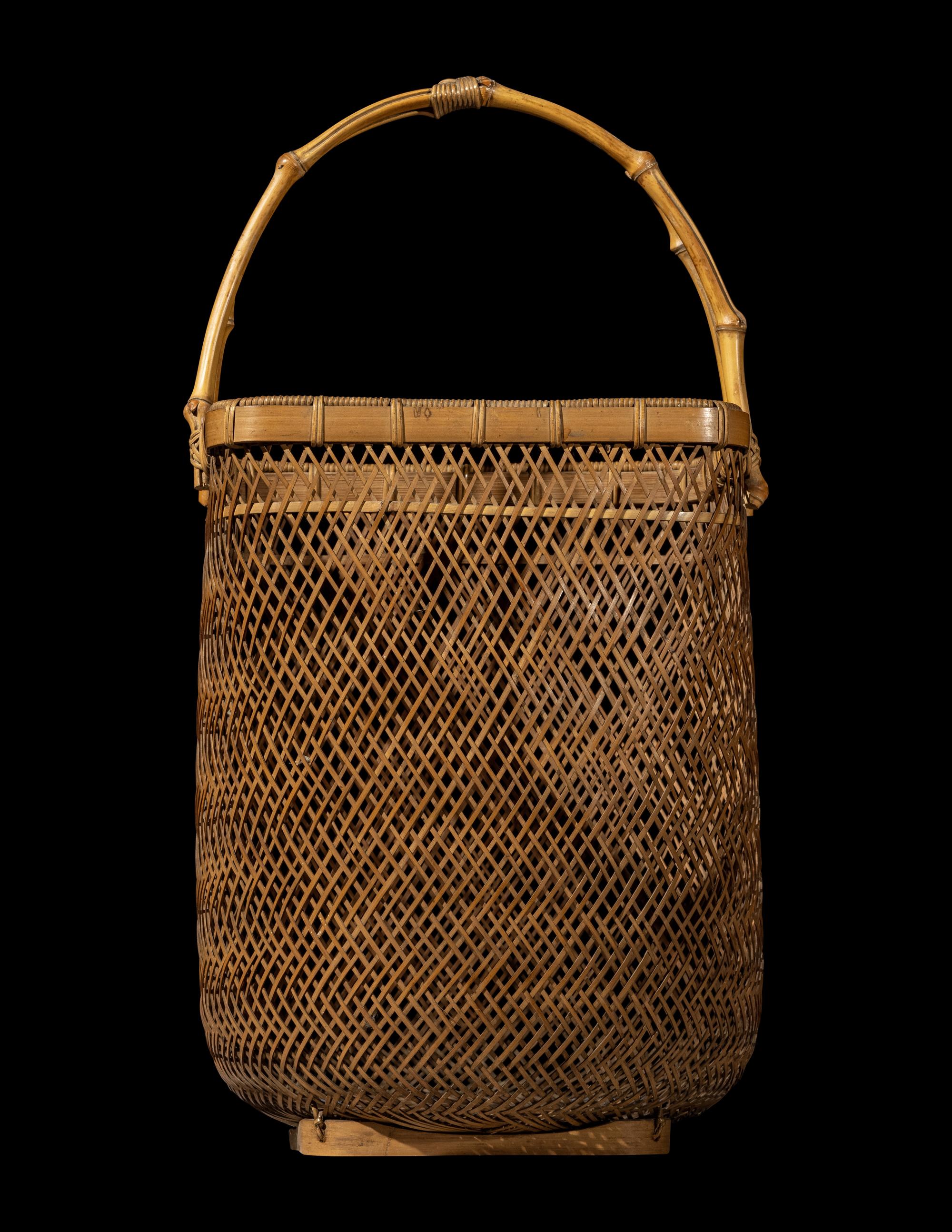 A Japanese Ikebana Bamboo Basket