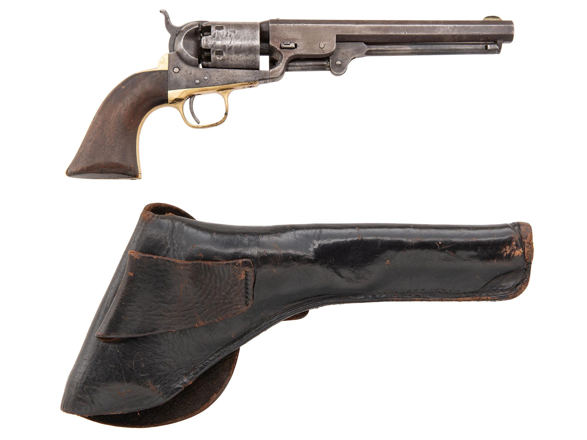 Colt Model 1851 Navy Revolver with Reproduction Holster