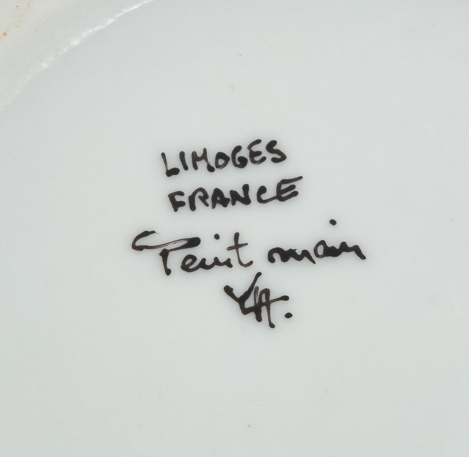 A Limoges Painted Porcelain Cache Pot