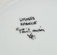 A Limoges Painted Porcelain Cache Pot