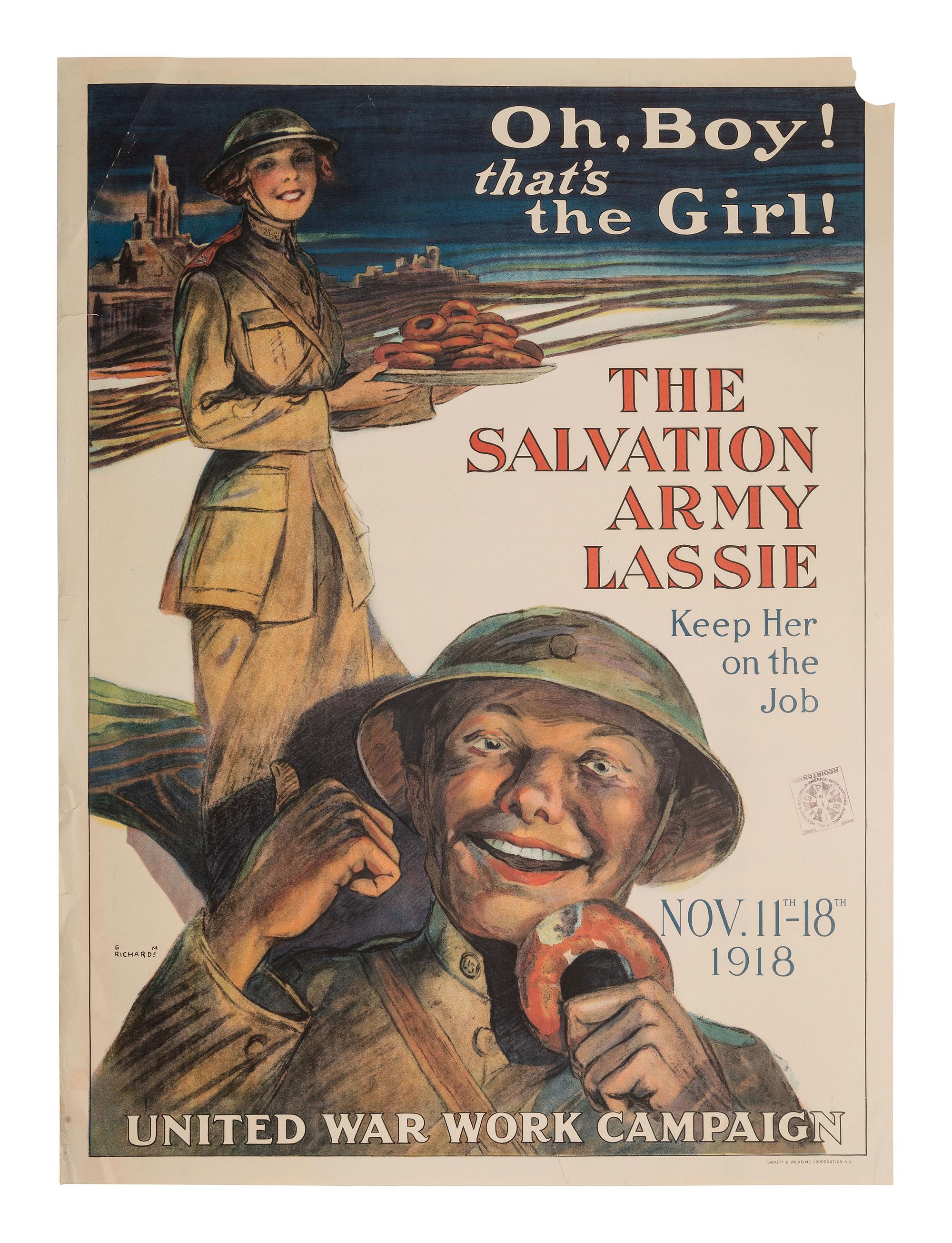 [WWI]. 6 posters promoting the United War Work Campaign. Ca 1918. [ With ]: Salvation Army poster.