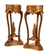 A Pair of Régence Style Giltwood Jardinière Stands