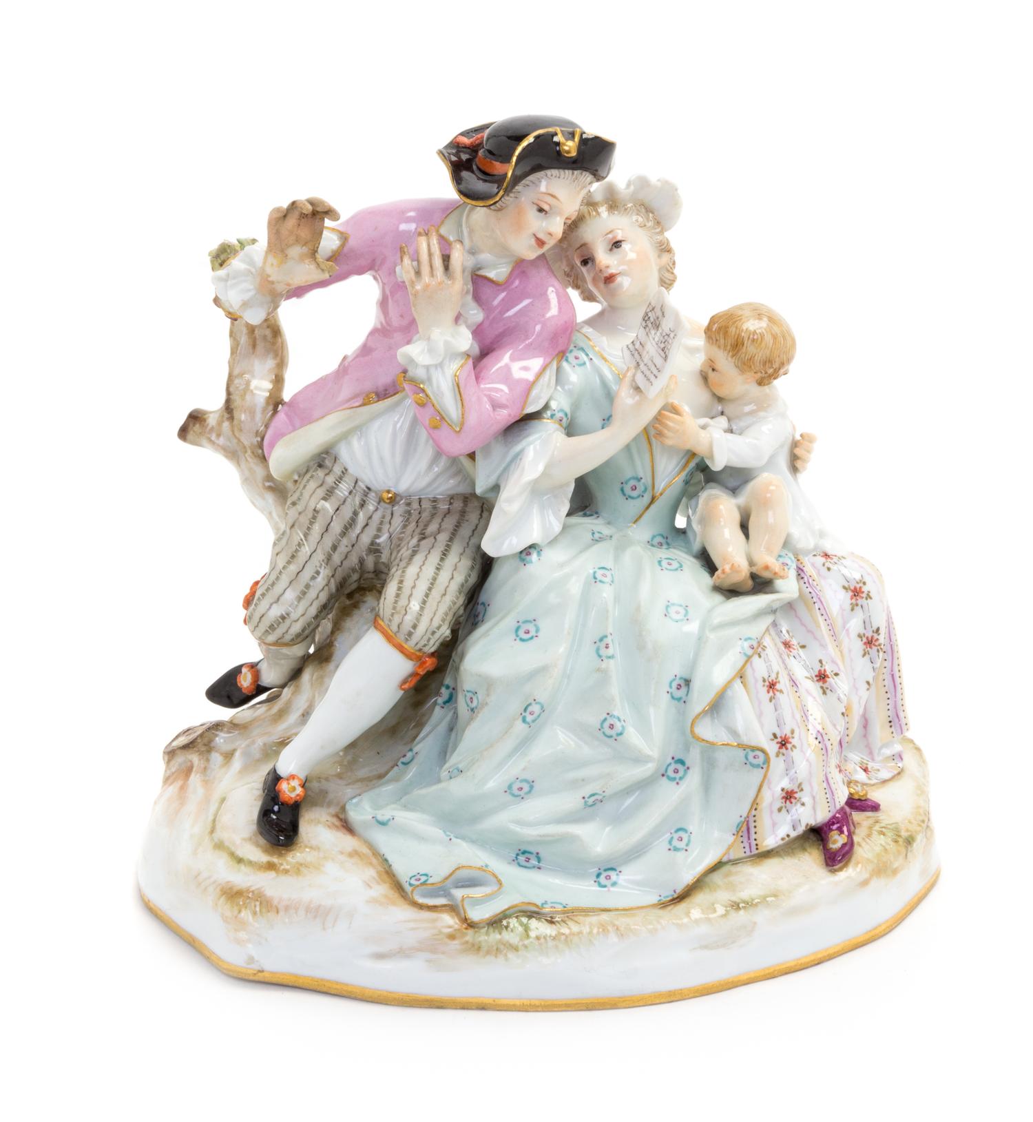 A Meissen Porcelain Figural Group Height 5 3/4 inches. — LATE 19TH/EARLY 20TH CENTURY