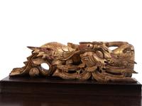 A Pair of Chinese Export Porcelain Jardinières and a Pair of Chinese Giltwood Brackets