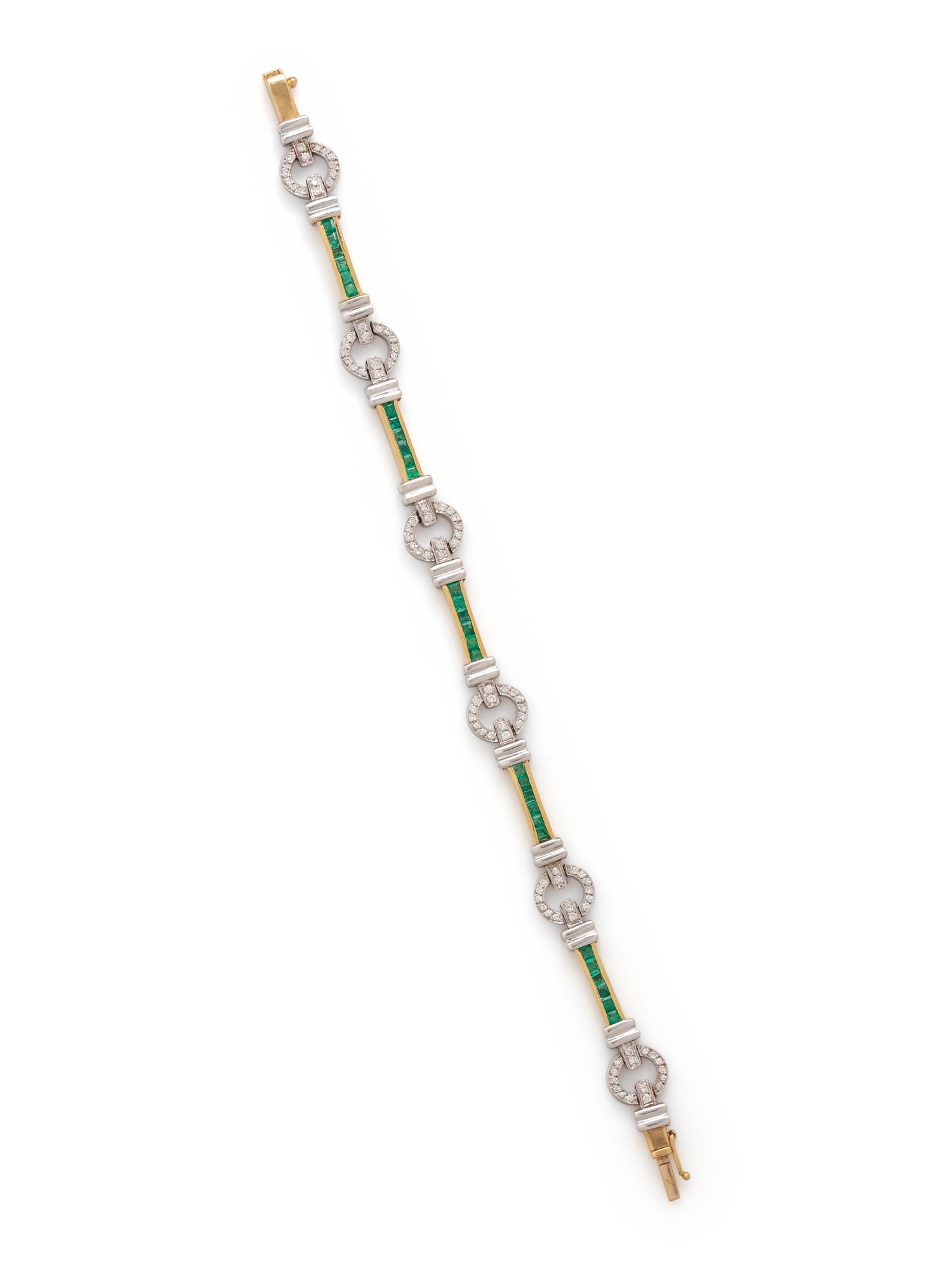 EMERALD AND DIAMOND BRACELET