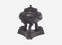A Wedgwood Black Basalt Dolphin Pastille Burner, UK, early 19th century