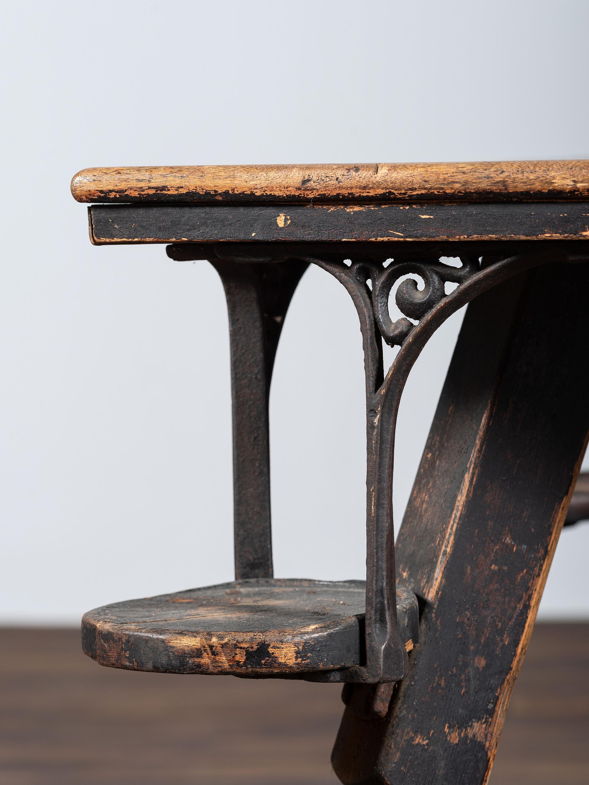 A Country Painted and Turned Iron-Mounted Saloon Poker Table