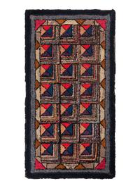 A Geometric Pattern Hooked Rug