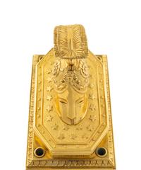 An Empire Gilt Bronze Inkwell with Helmet-Form Cover