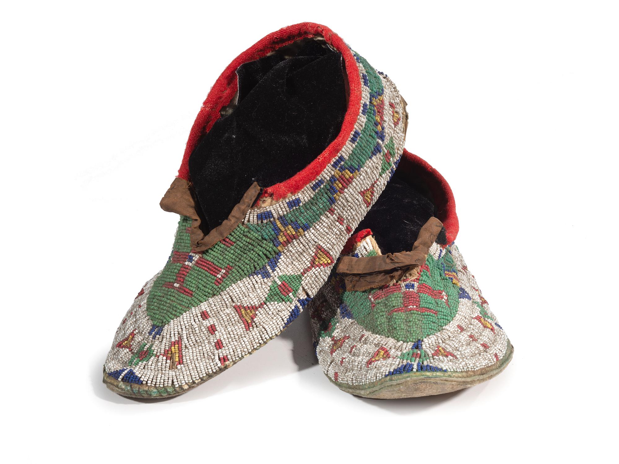 Sioux Beaded Hide Moccasins