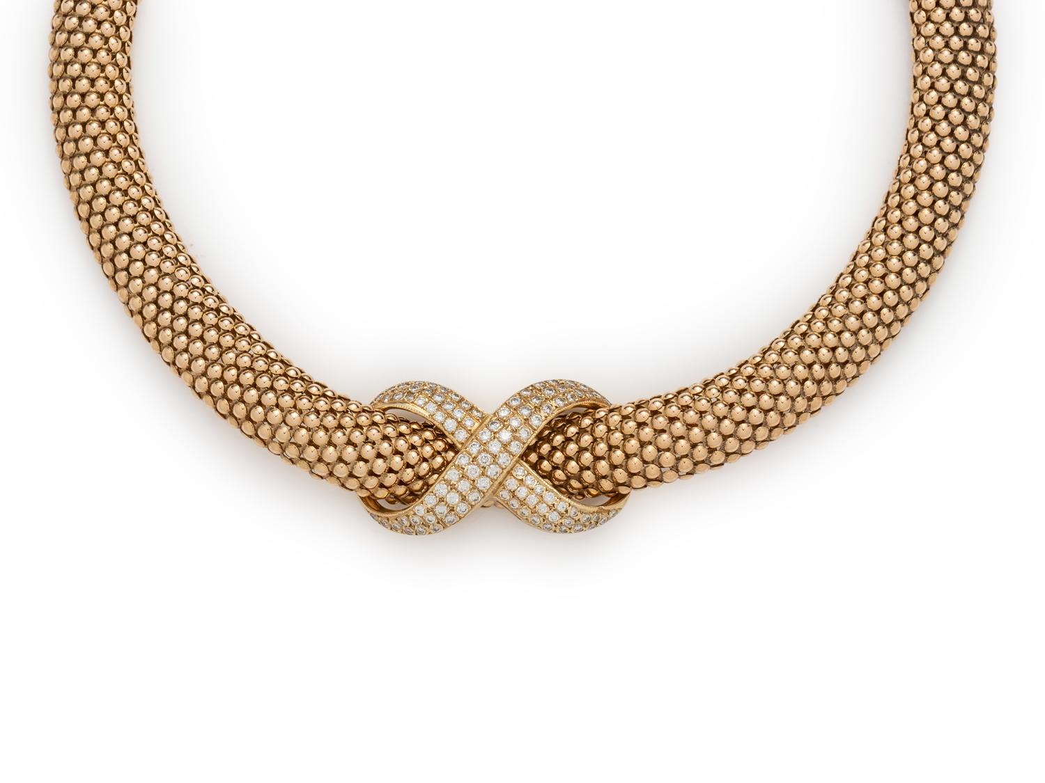 SOLD: YELLOW GOLD AND DIAMOND NECKLACE