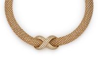 SOLD: YELLOW GOLD AND DIAMOND NECKLACE