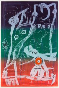 Joan Miro, (Spanish, 1893-1983), Fashion Frenzy - Blue, Red, Green, 1969