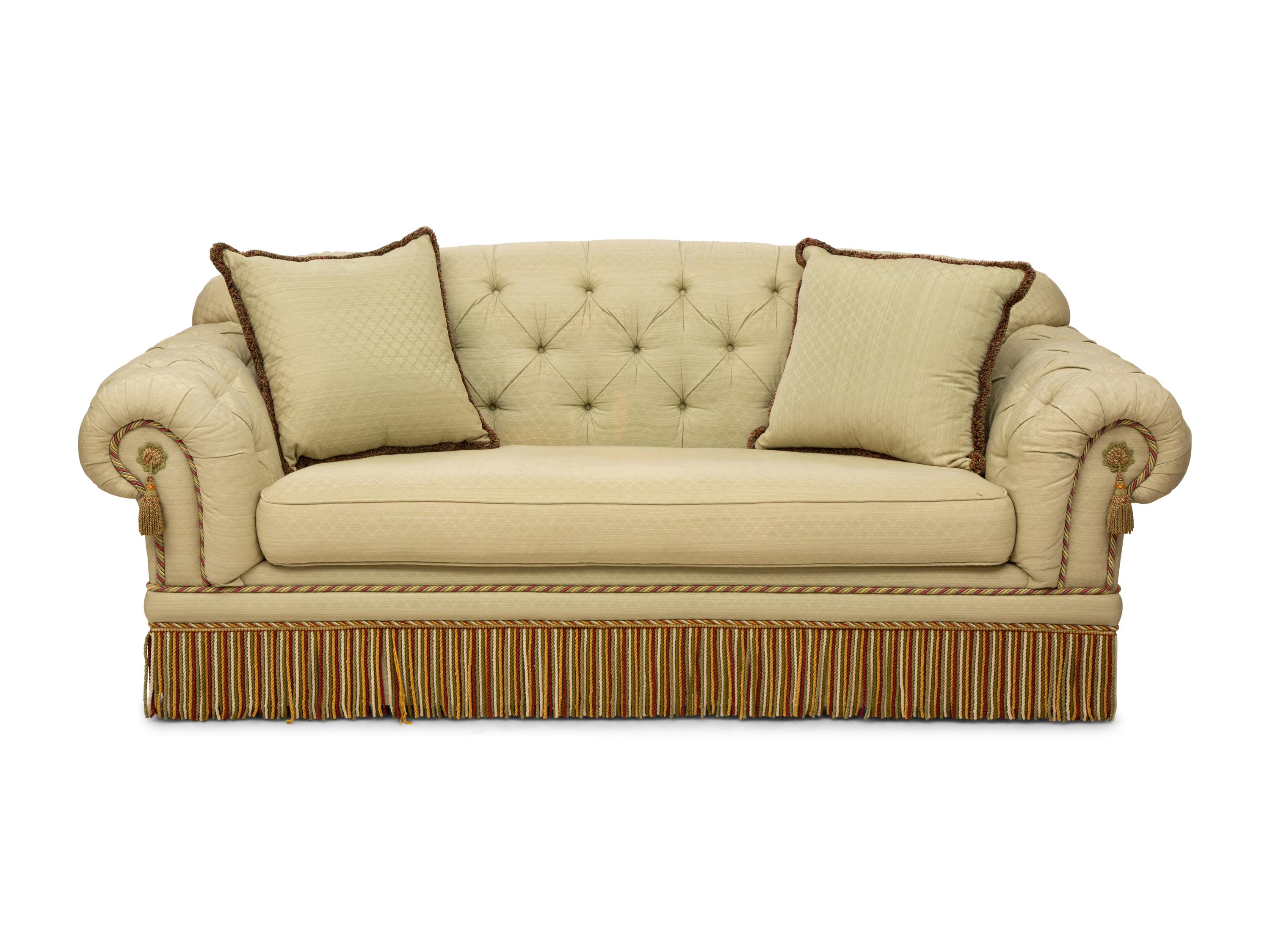A Button-Tufted Sofa with Scalamandré Upholstery