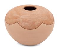 Buff and Micaceous Pottery Jar, with Redware Bear Lid