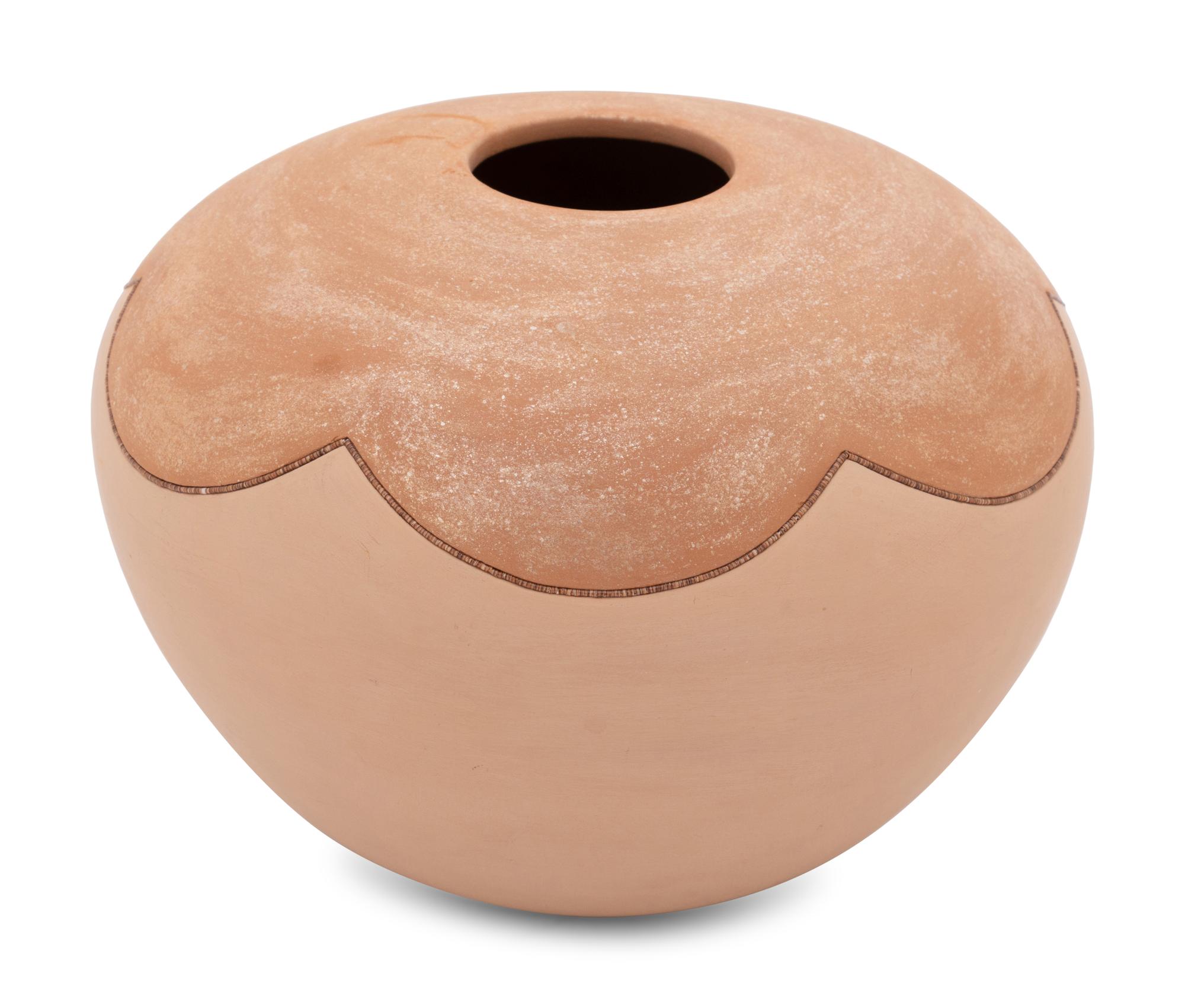 Buff and Micaceous Pottery Jar, with Redware Bear Lid