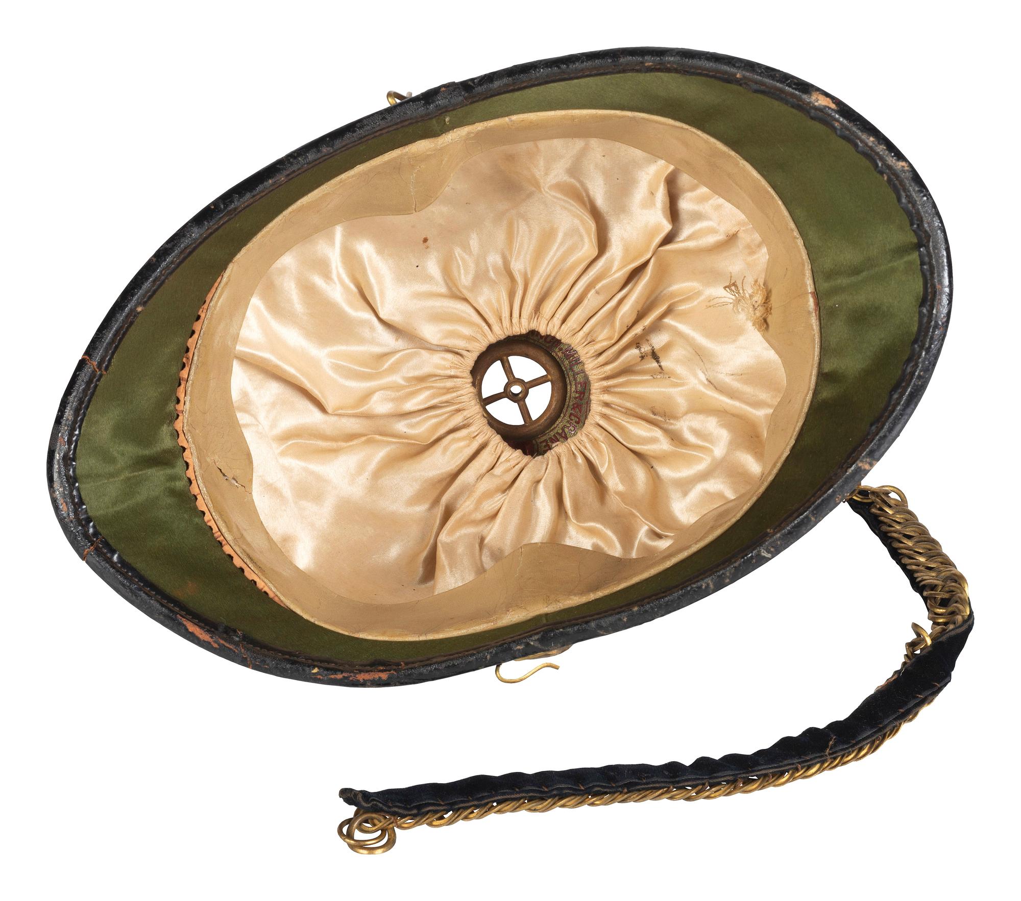 [INDIAN WARS]. U.S. Army Model 1881 spiked pith helmet. Manufactured by Shannon, Miller & Crane (active 1880-1892), New York.