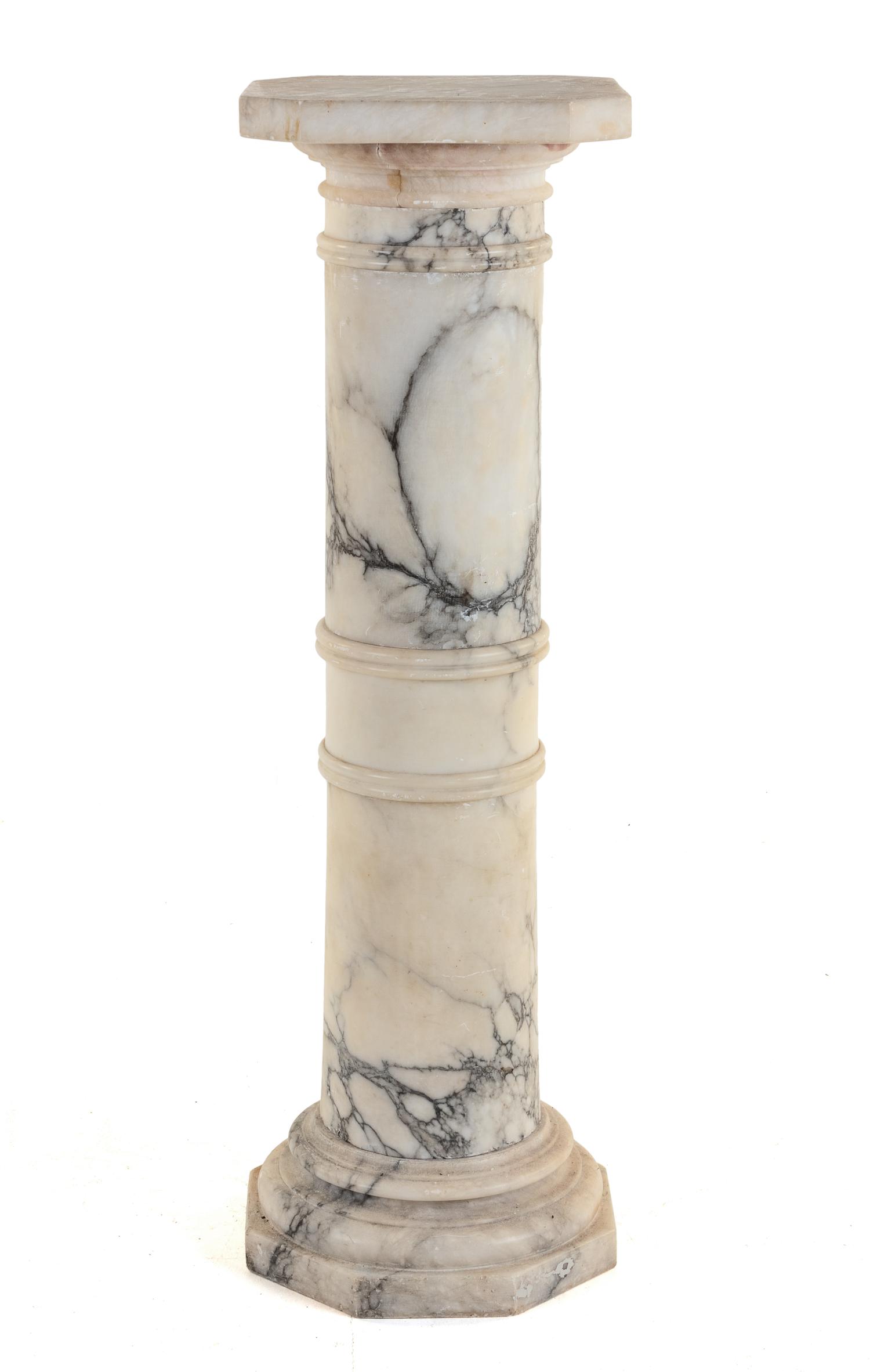 A Continental Marble Pedestal Height 40 inches. — 19TH CENTURY