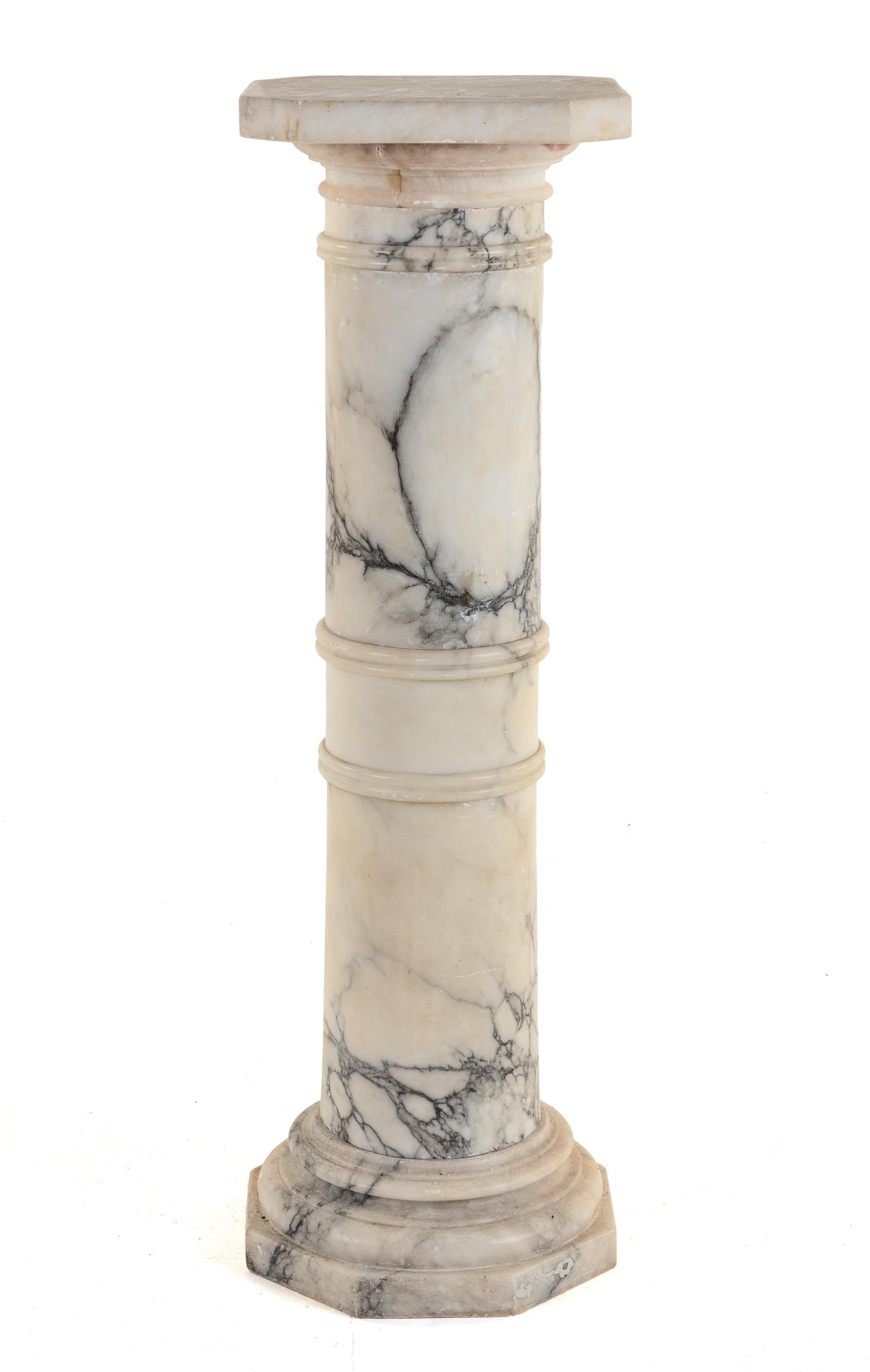 A Continental Marble Pedestal Height 40 inches. — 19TH CENTURY