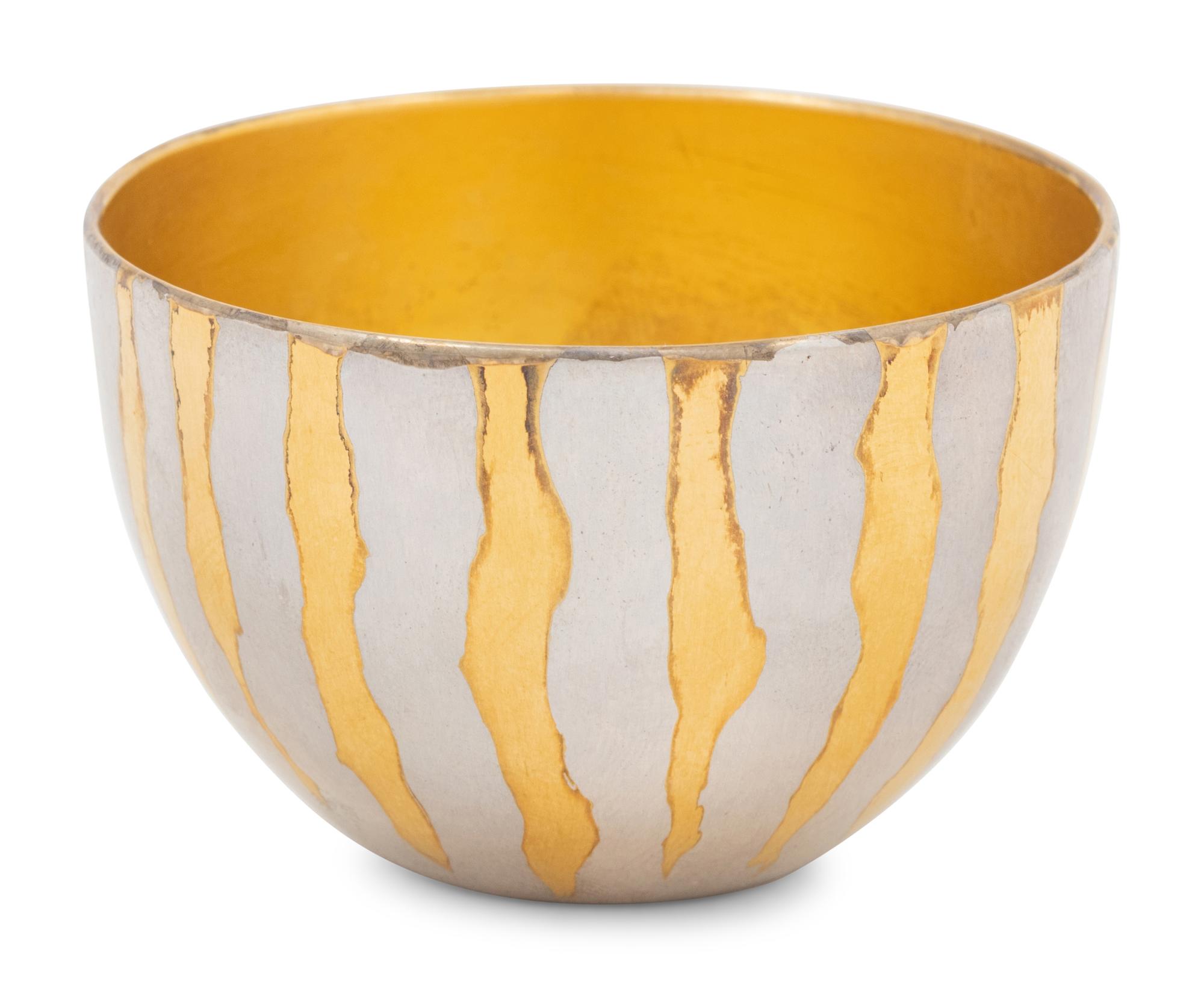 A Contemporary English Silver and Parcel Gilt Bowl