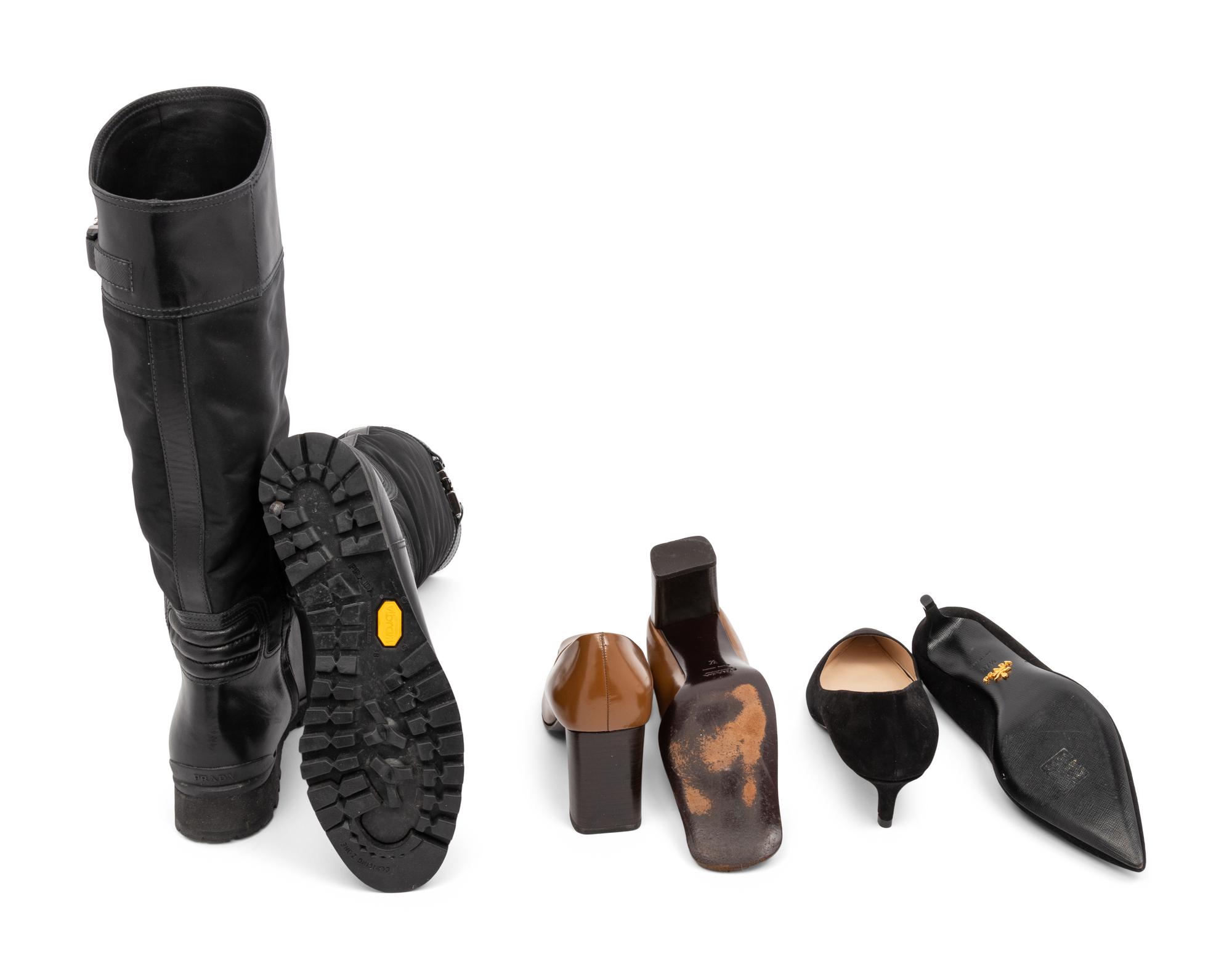 Three Pairs of Prada Footwear