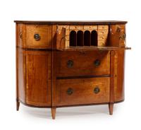 A George III Satinwood Secretary Cabinet Height 39 x width 48 x depth 23 inches. — LATE 18TH CENTURY
