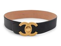 Chanel Leather CC Turn-Lock Belt