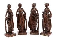 A Set of Four Italian Carved Wood Figural Groups Height 13 inches. — 19TH CENTURY