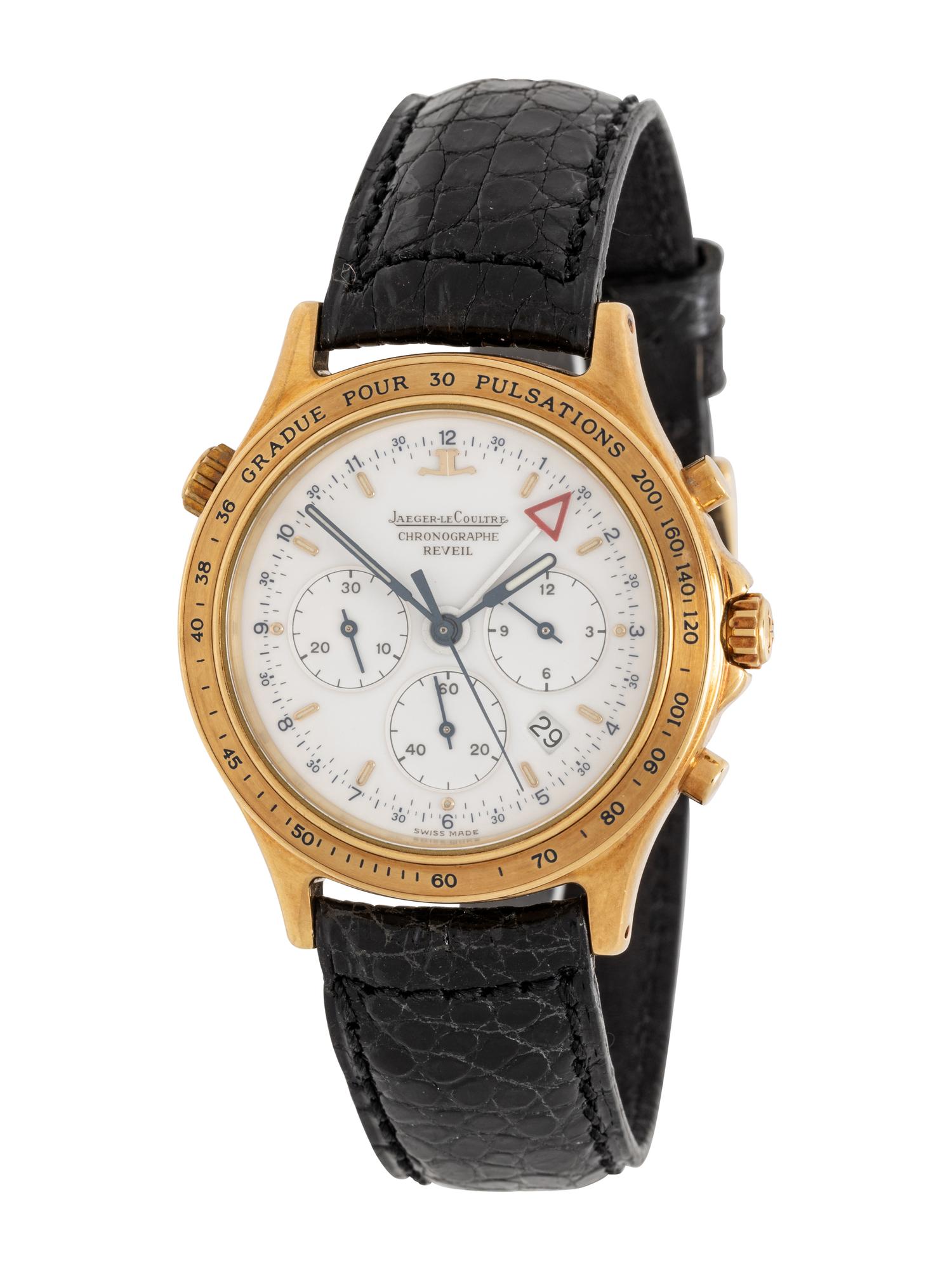 JAEGER-LECOULTRE, REF. 116.1.33 HERAION REVEIL 18K CHRONOGRAPH WATCH