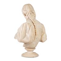 An Italian Carved Alabaster Figure of a Young Lady