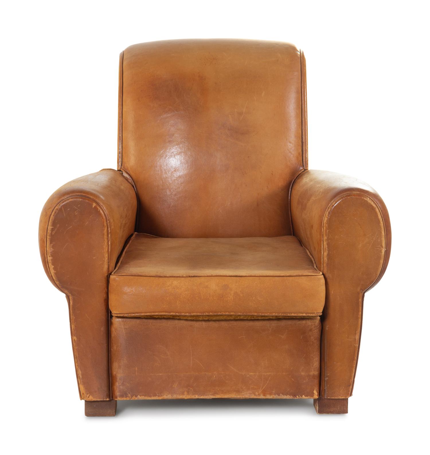 A Pair of Leather Club Chairs