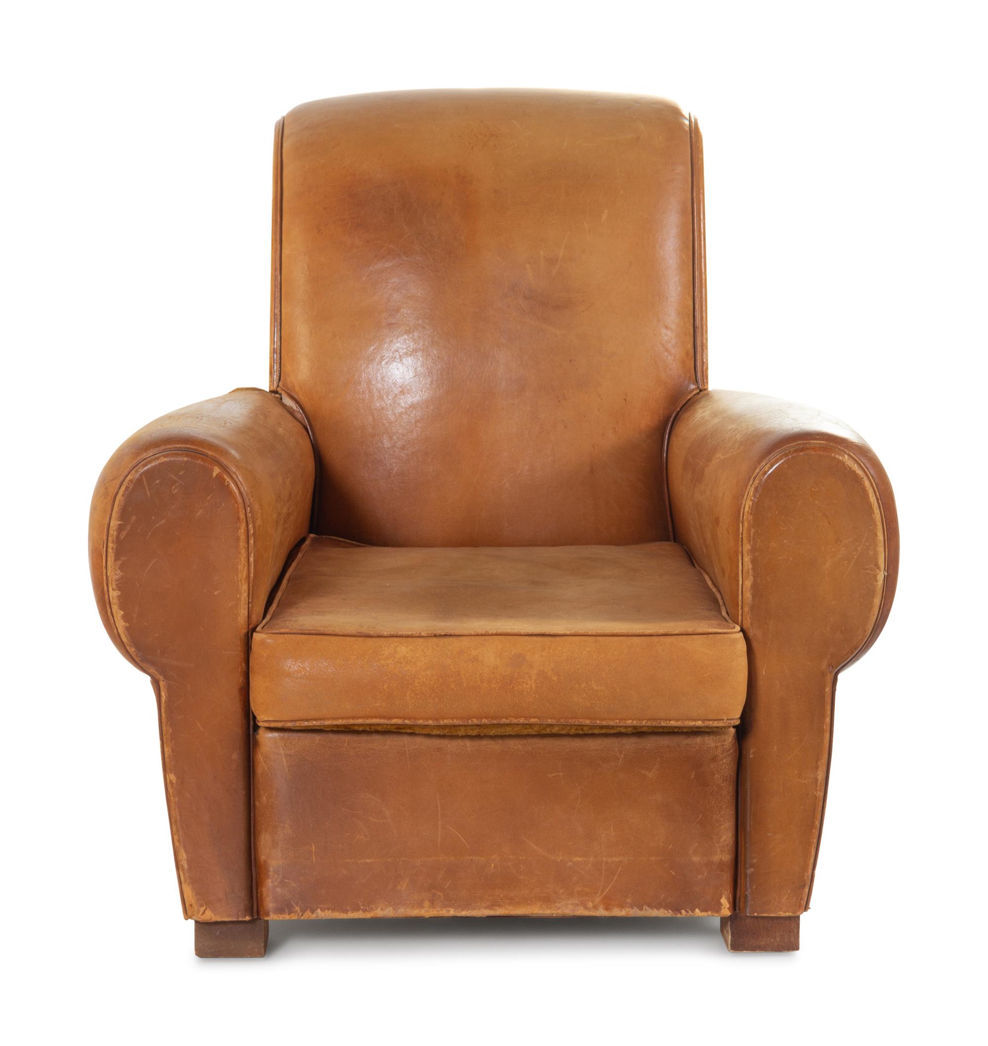 A Pair of Leather Club Chairs