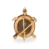 Diamond and Gold Turtle Pendant Brooch