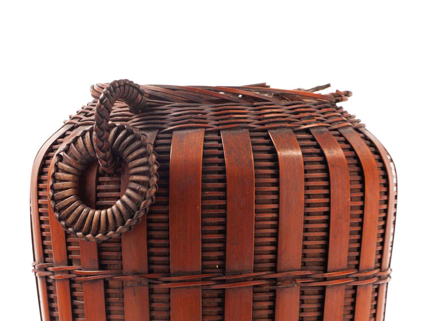 A Japanese Baboo Ikebana Basket