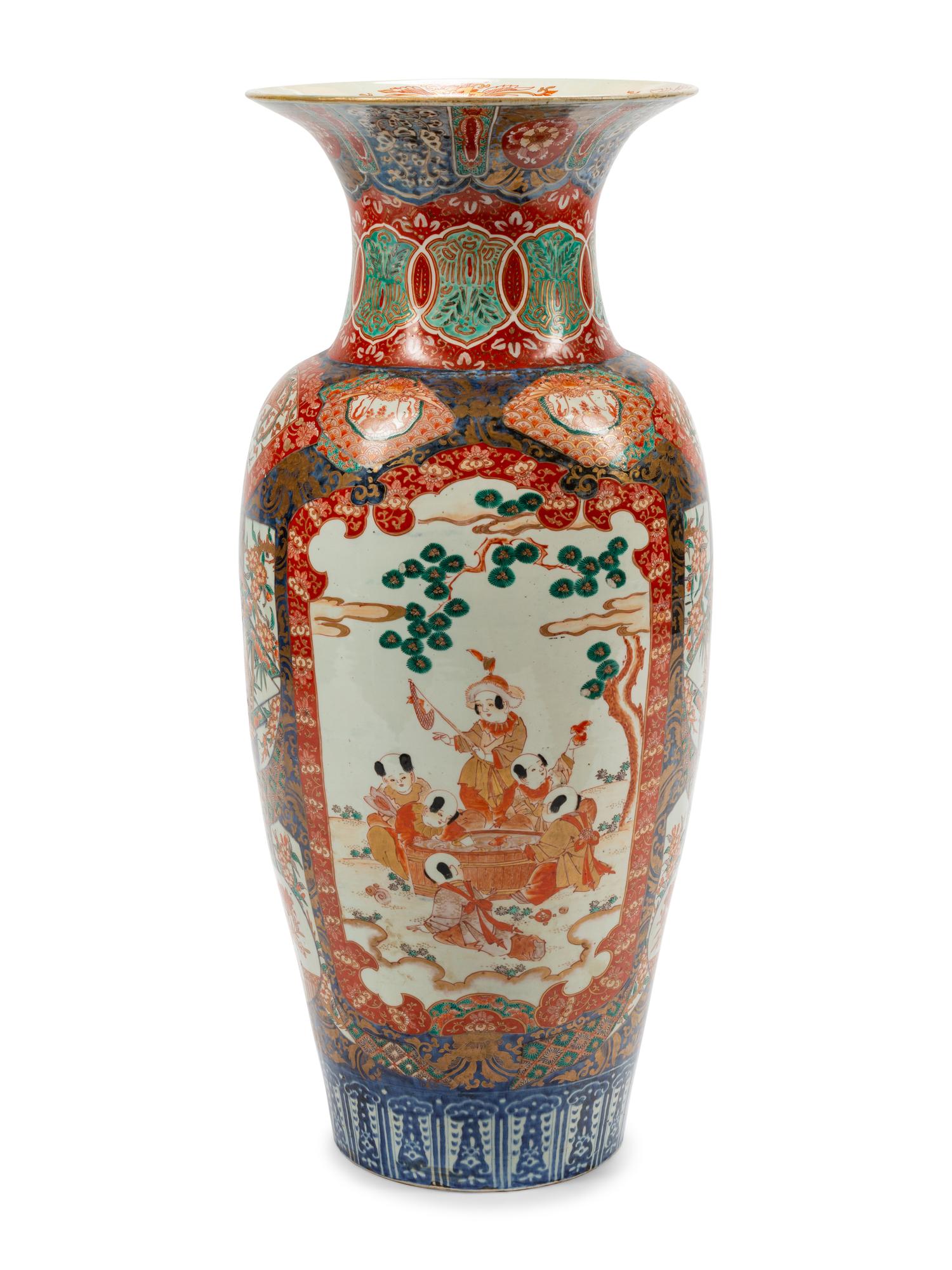 A Large Imari Palette Porcelain Vase