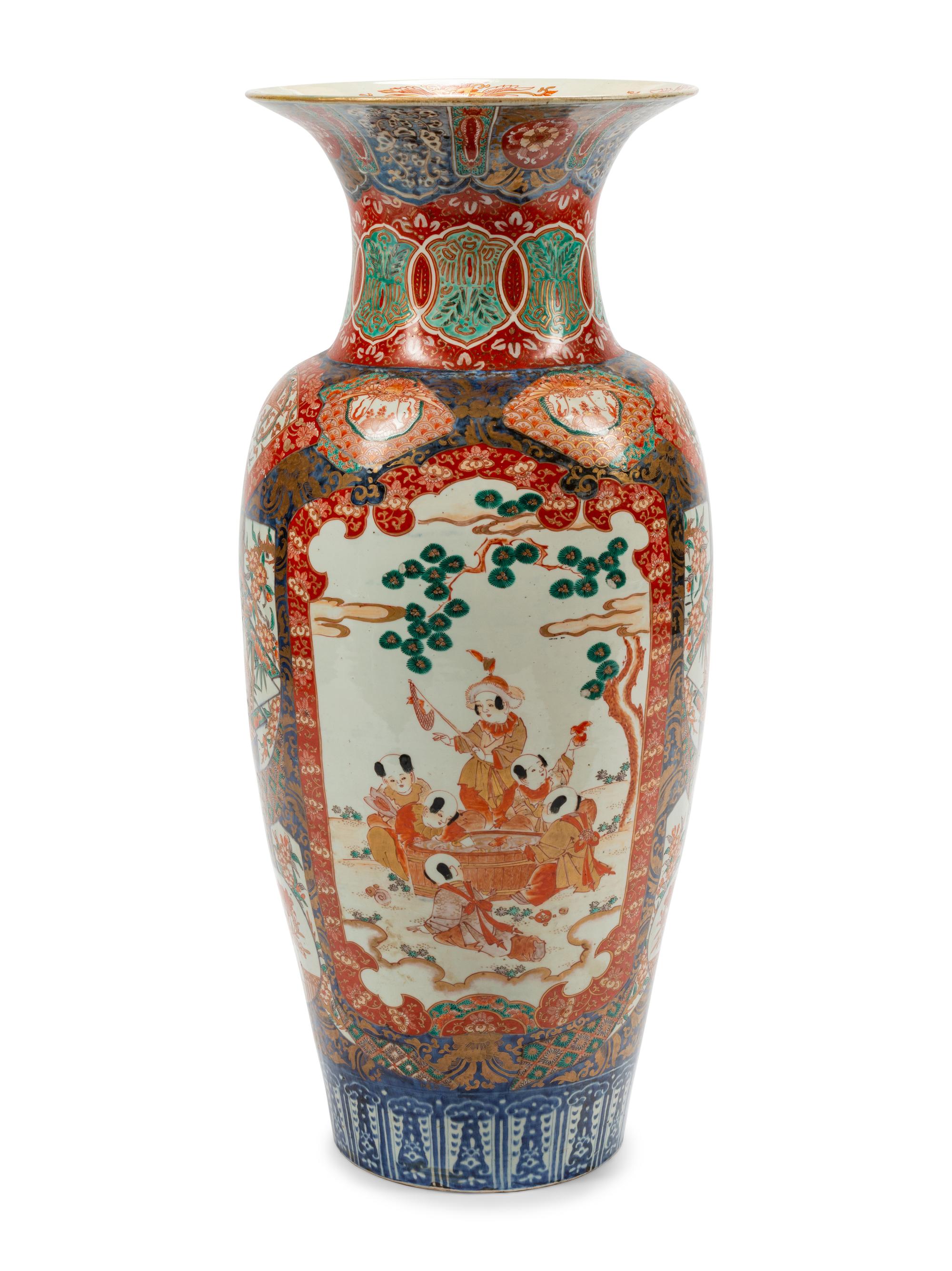 A Large Imari Palette Porcelain Vase