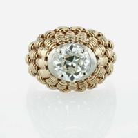 A 14K Gold and Diamond Ring 2.27 Carat Round Brilliant Diamond, GIA Certified