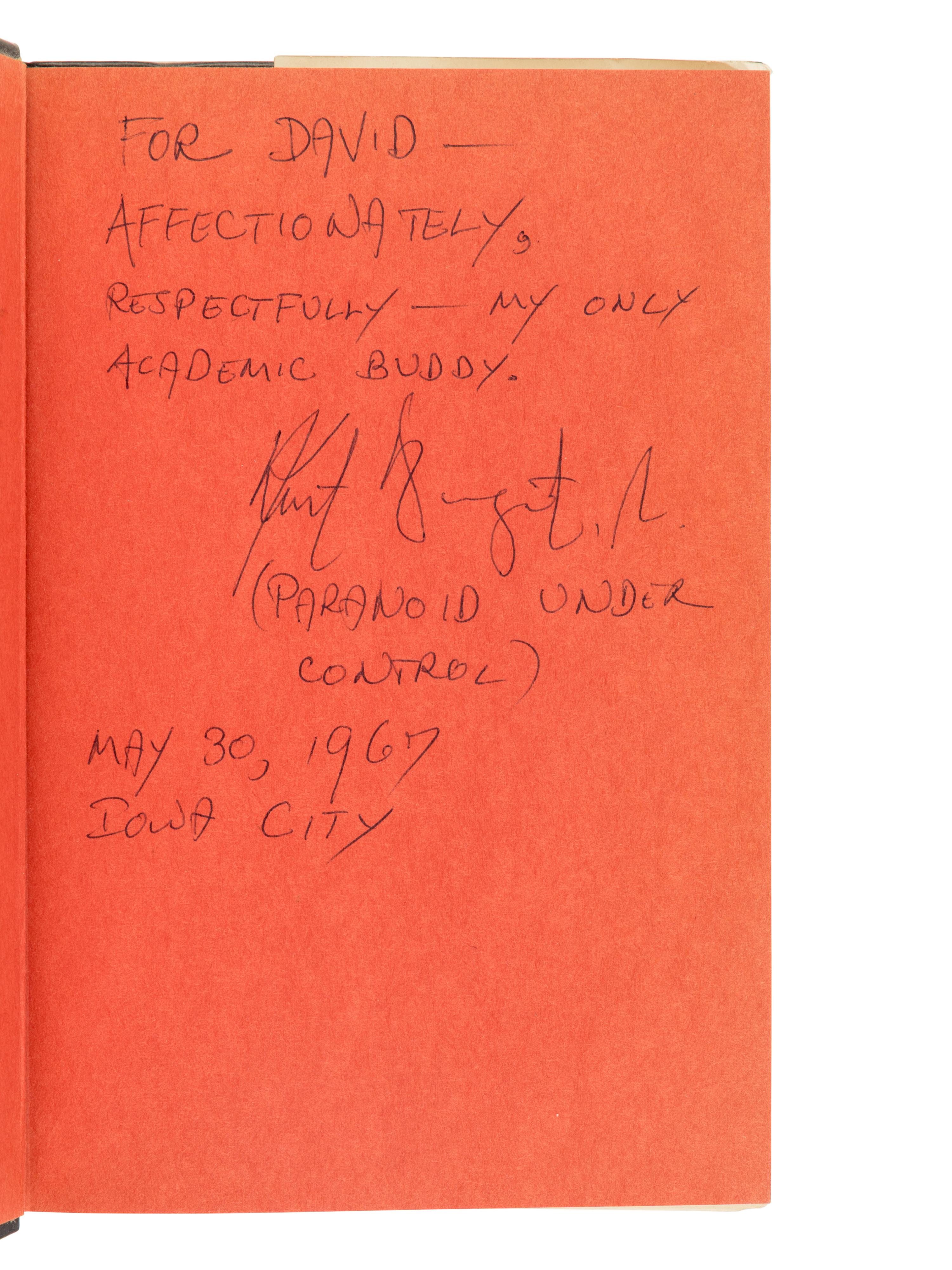 VONNEGUT, Kurt, Jr. (1922-2007). A group of 5 books, 2 inscribed, comprising: